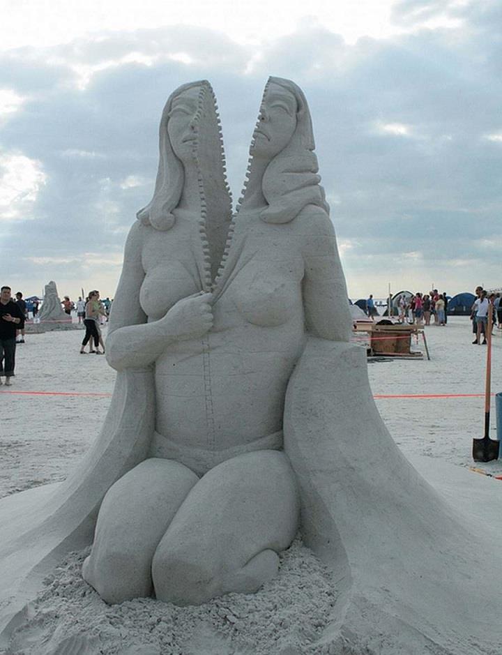 Carl Jara - split sand sculpture