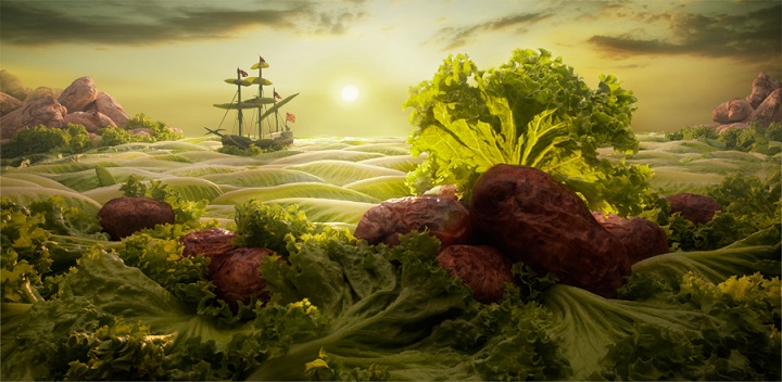 Carl Warner - lettuce seascape