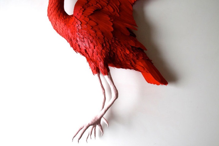 Diana Beltran Herrera - red bird paper sculpture