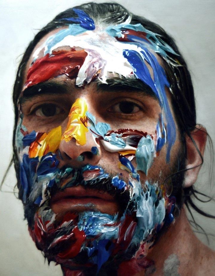 Eloy Morales Hyper Realistic Selfportraits Feather Of Me