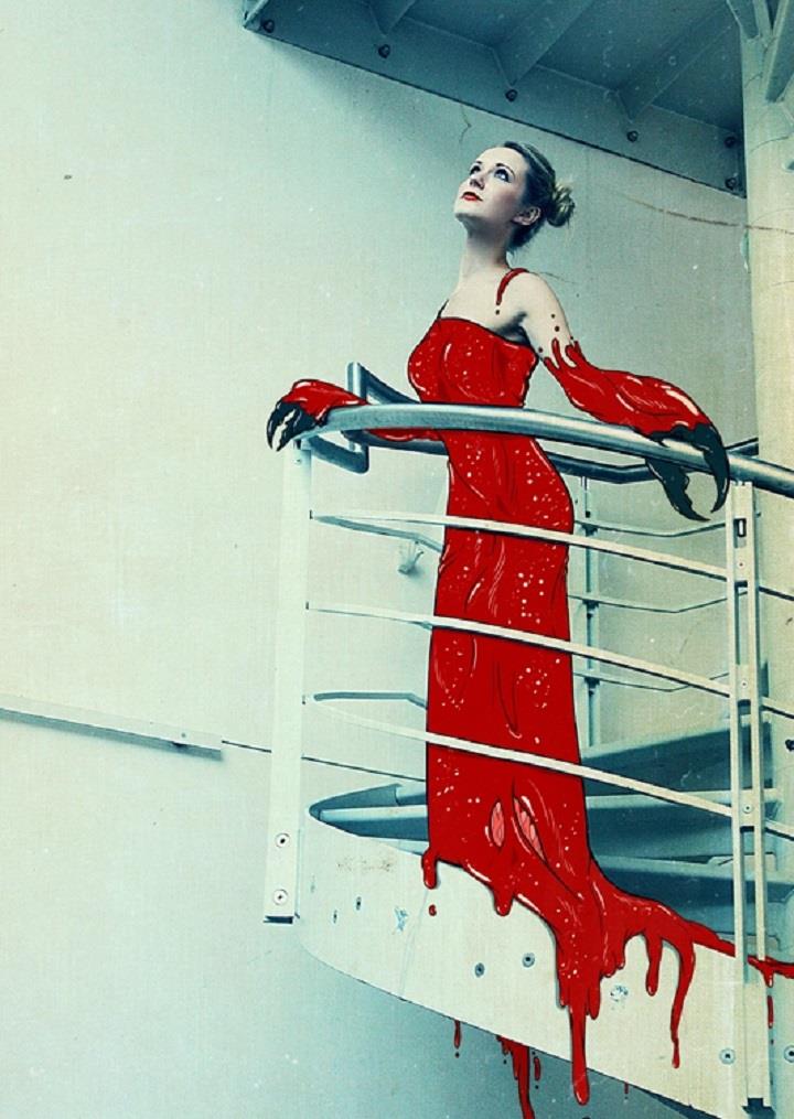 Ewa Mos - red dress