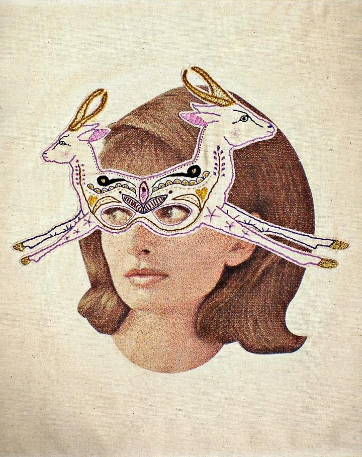 Laura McKellar - deer mask embroidery