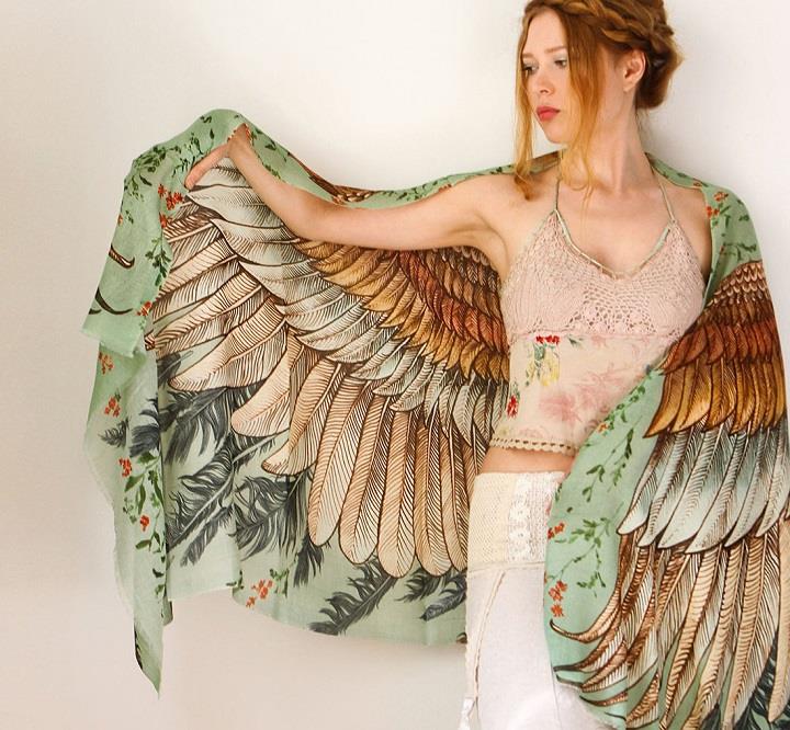 Shovava - Roza Khamitova - wings scarf light colors