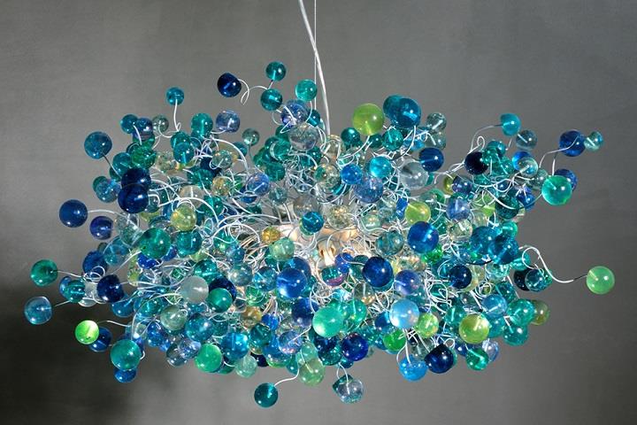 Yehuda Ozan Lighting - blue bubbles chandelier