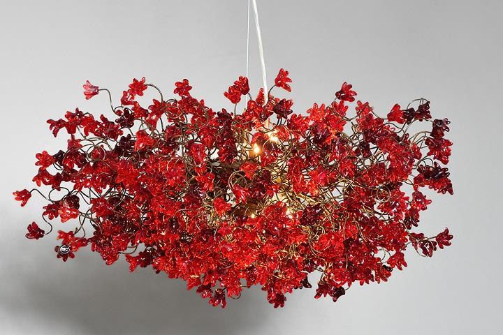 Yehuda Ozan Lighting - red flowers chandelier